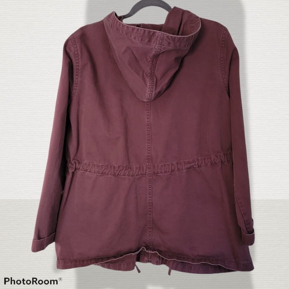 LOFT plum canvas fall/spring jacket - Picture 3 of 5